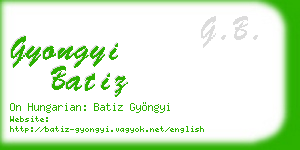 gyongyi batiz business card